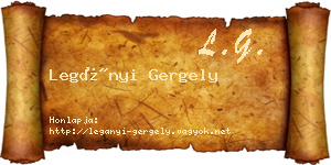 Legányi Gergely névjegykártya